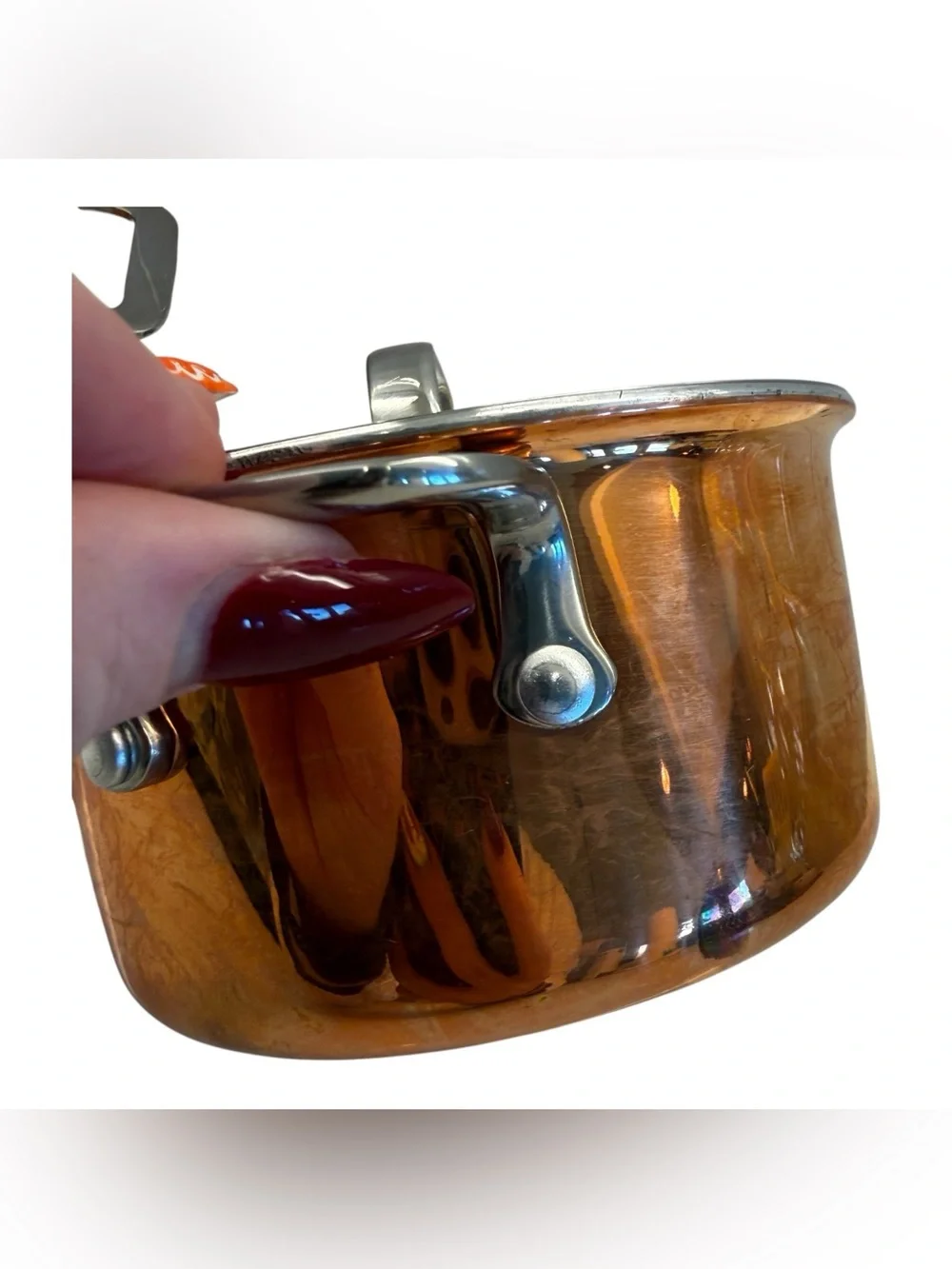 Williams Sonoma Copper Mini Cocotte Pots Set of 2 w/ Lids Copper Stainless Steel